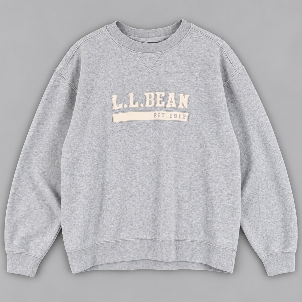 Vintage LL Bean Mens XL Gray Embroidered Logo Crewneck Sweatshirt Pullover
